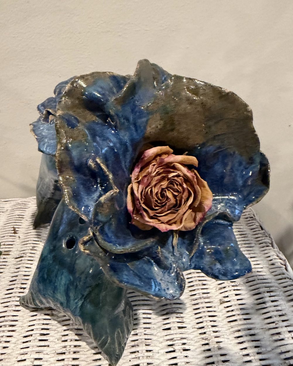 Blue flower sculpture