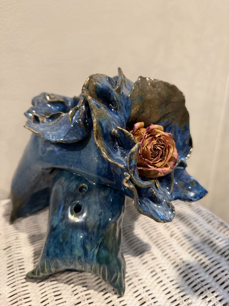 Blue floral detail